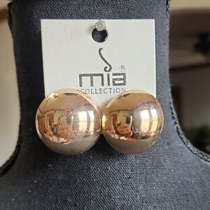 MIA Gold Spherical Stud Earrings
